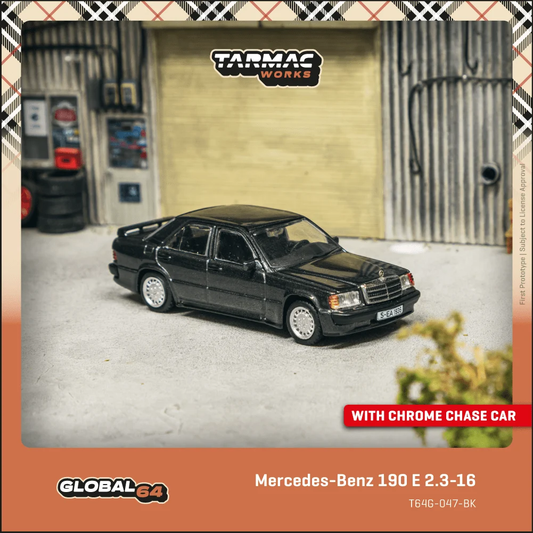 Tarmac Works Mercedes-Benz 190 E 2.3-16 Blue-Black metallic 1/64 Diecast