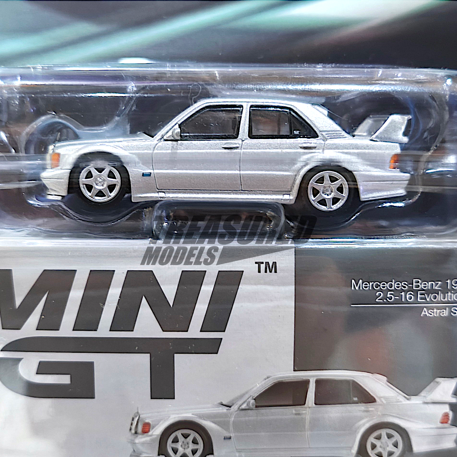 Mini GT Mercedes-Benz 190E 2.5-16 Evolution II Astral Silver