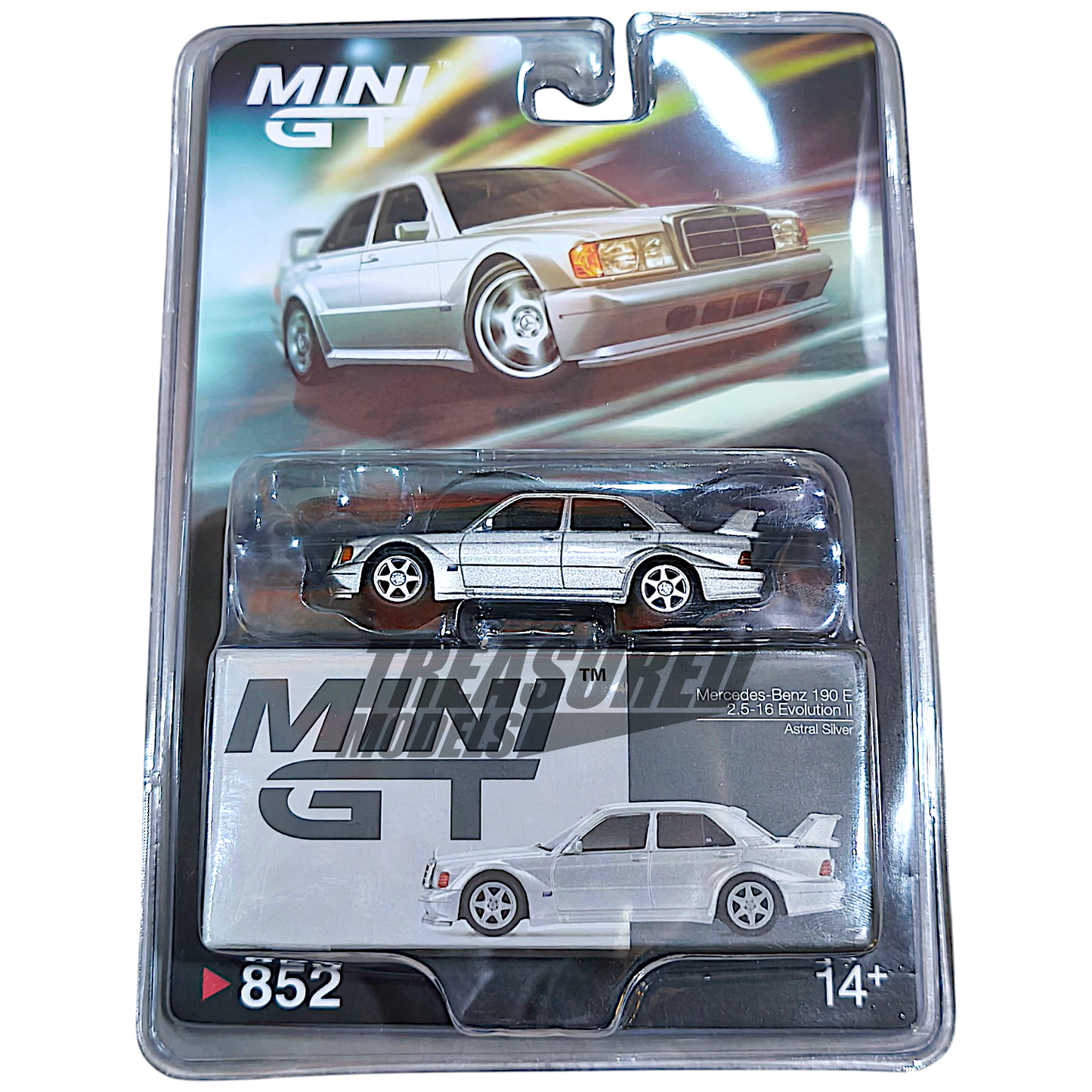 Mini GT Mercedes-Benz 190E 2.5-16 Evolution II Astral Silver Blister Pack MGT00852 1/64 Diecast