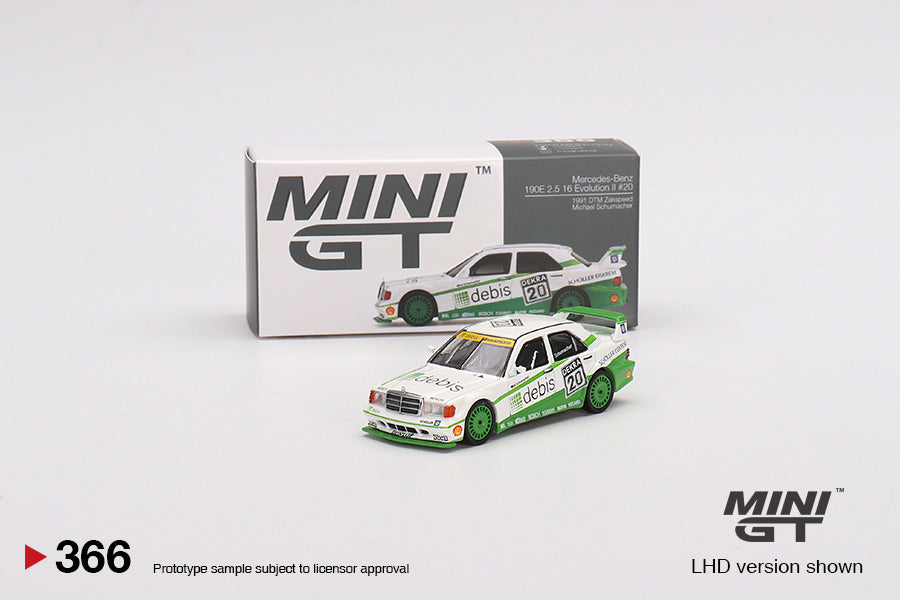 Mini GT Mercedes-Benz 190E 2.5 16 Evolution II 1991 DTM Zakspeed #20 Michael Schumacher MGT00366 1/64 Diecast
