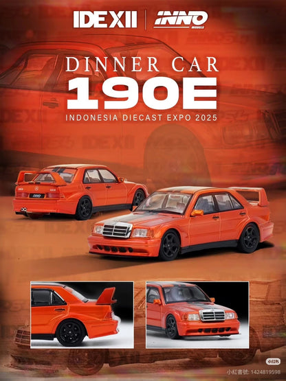 Pop Race Inno64 Pandem EG6 & 190E 2.5-16 Evolution II IDE 2025 Dinner Car 1/64 Diecast