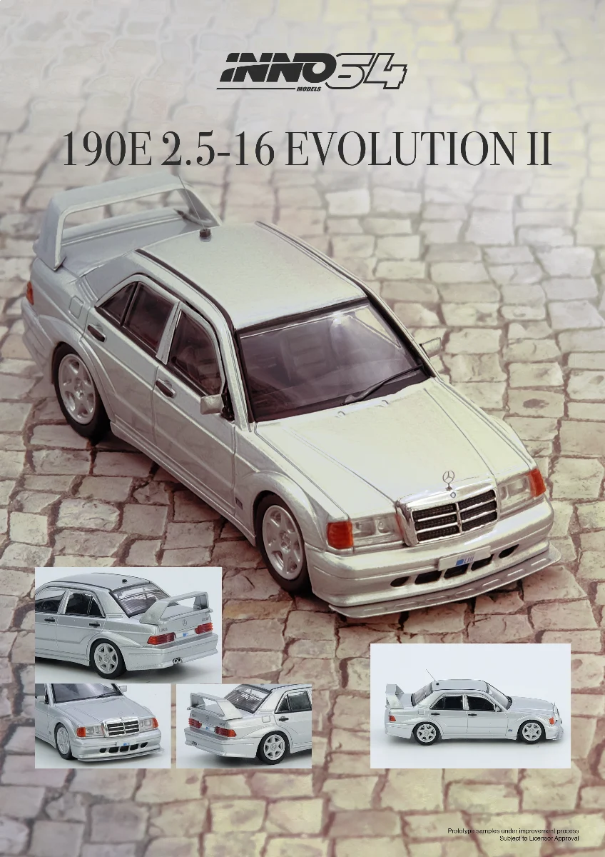 Inno64 Mercedes-Benz 190E Silver IN64-190E-SIL 1/64 Diecast