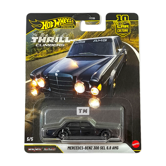 Hot Wheels Mercedes-Benz 300 SEL 6.8 AMG Black 2026 Car Culture Thrill Climbers 1/64 Diecast