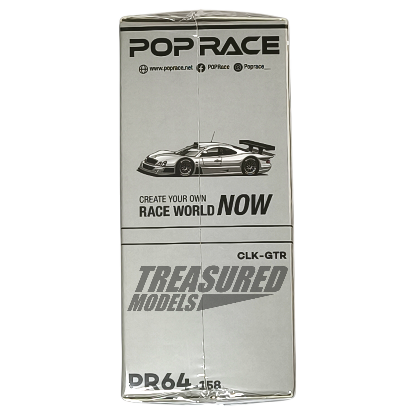 Pop Race Mercedes-Benz AMG CLK GTR Silver PR64-158 1/64 Die Cast