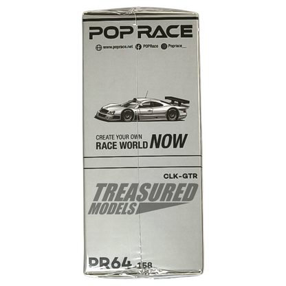 Pop Race Mercedes-Benz AMG CLK GTR Silver PR64-158 1/64 Die Cast