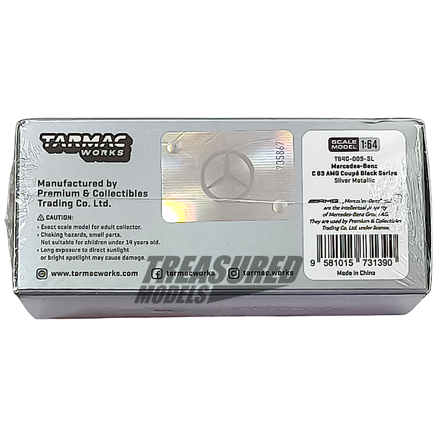 Tarmac Works Mercedes-Benz C 63 AMG Coupe Black Series Silver Metallic T64G-009-SL 1/64 Diecast
