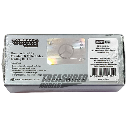 Tarmac Works Mercedes-Benz C 63 AMG Coupe Black Series Silver Metallic T64G-009-SL 1/64 Diecast
