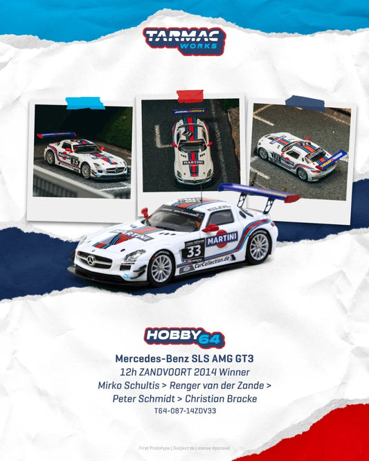 Tarmac Works Mercedes-Benz SLS AMG GT3 12h ZANDVOORT 2014 Winner Martini Racing T64-087-14ZDV33 1/64 Diecast