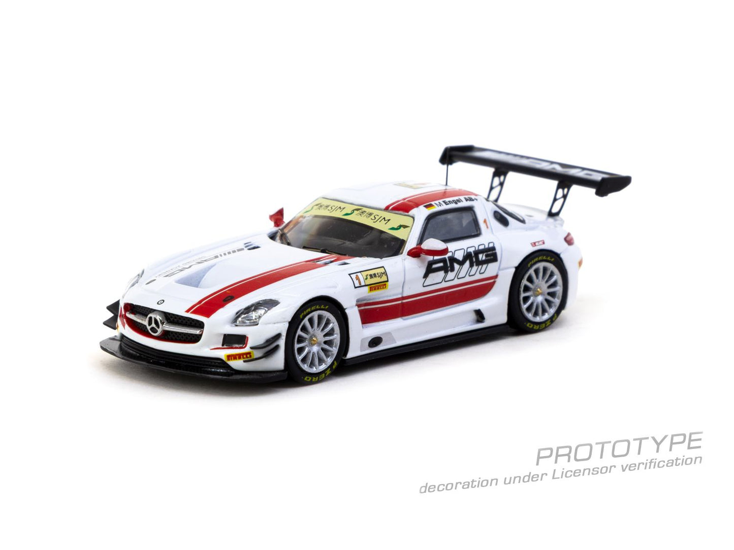 Tarmac Works Mercedes-Benz SLS AMG GT3 Macau GT Cup - FIA GT World Cup 2015 Winner Maro Engel w/ Tarmac Cards T64-087-15MGP01 1/64 Diecast