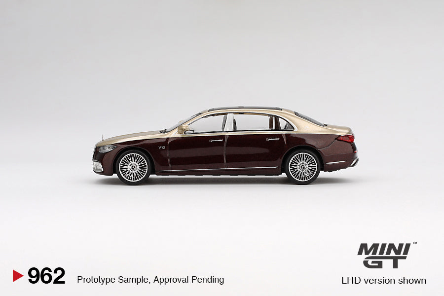 Mini GT Mercedes-Maybach S 680 Gold Dark Red Metallic MG00962 1/64 Die Cast