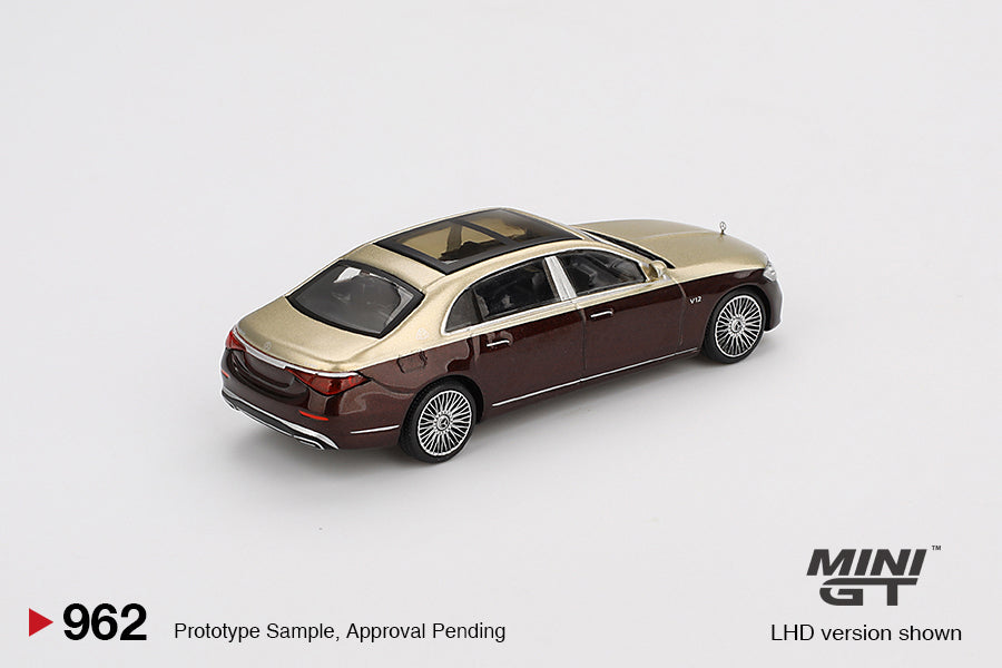 Mini GT Mercedes-Maybach S 680 Gold Dark Red Metallic MG00962 1/64 Die Cast