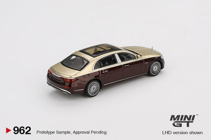 Mini GT Mercedes-Maybach S 680 Gold Dark Red Metallic MG00962 1/64 Die Cast
