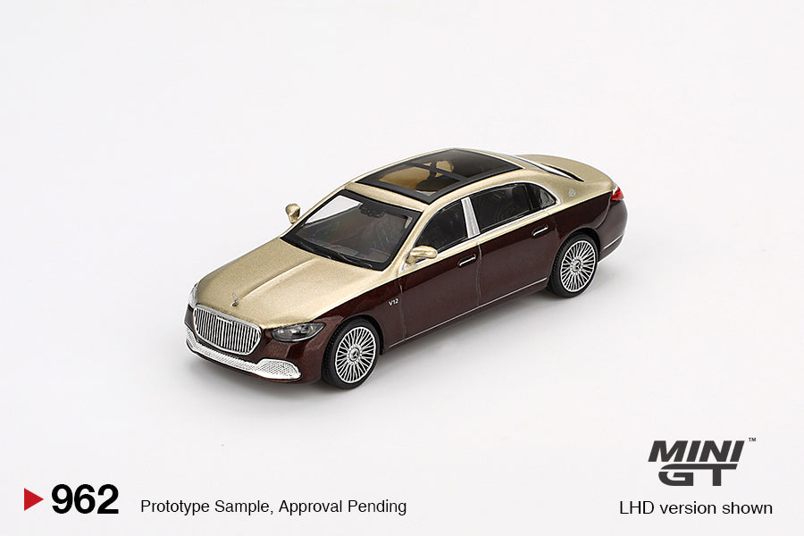 Mini GT Mercedes-Maybach S 680 Gold Dark Red Metallic MG00962 1/64 Die Cast