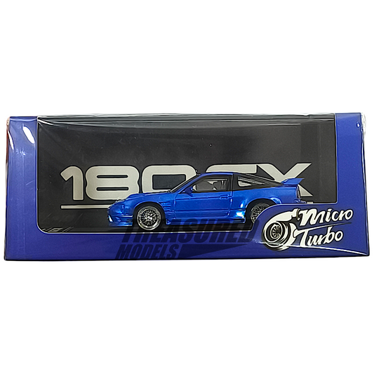 Micro Turbo Nissan 180SX Type X Metallic Blue MT6407B3 1/64 Diecast