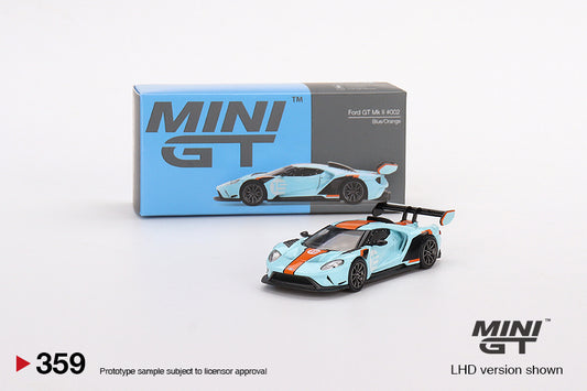 Mini GT 359 Ford GT Mk II #002 Blue-Orange MGT00359-L 1/64 Diecast Hero