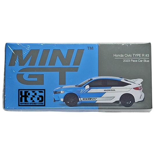Mini GT 753 Honda Civic Type R #3 2023 Pace Car Blue 1/64 Die Cast