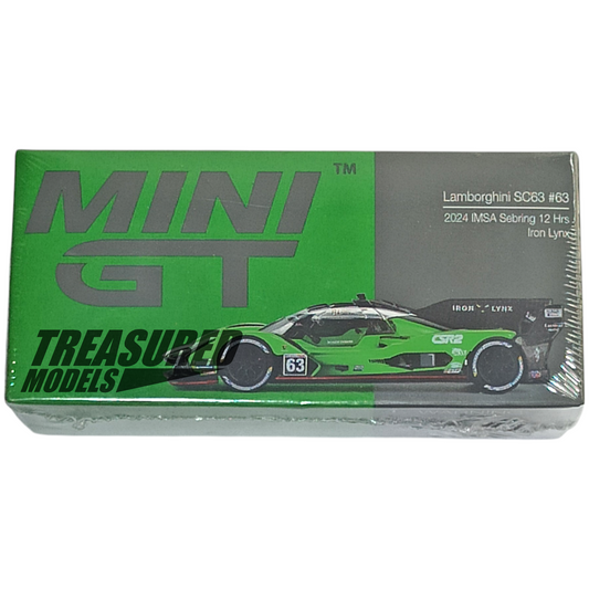 Mini GT 816 Lamborghini SC63 #63 2024 IMSA Sebring 12 Hrs Iron Lynx 1/64 Die Cast