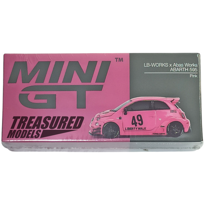Mini GT 851 LB-Works x Abas Works Abarth 595 Pink 1/64 Die Cast