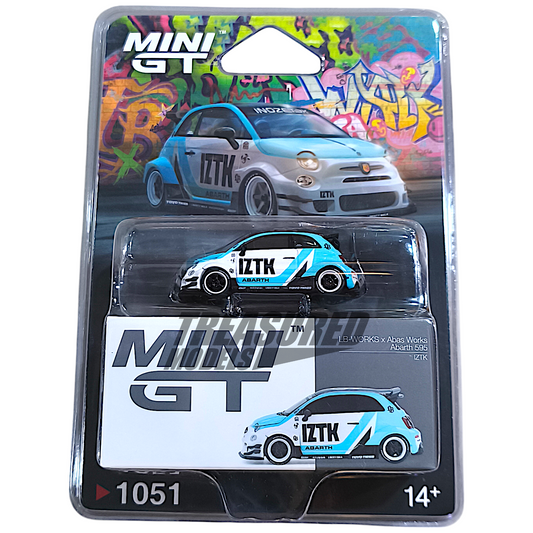 Mini GT Abarth 595 LB-WORKS x Abas Works IZTK Blister Packaging MGT01051 1/64 Diecast
