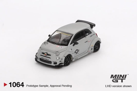 Mini GT Abarth 595 LB-Works x Abas Works Fighter Gray 1/64 Die Cast