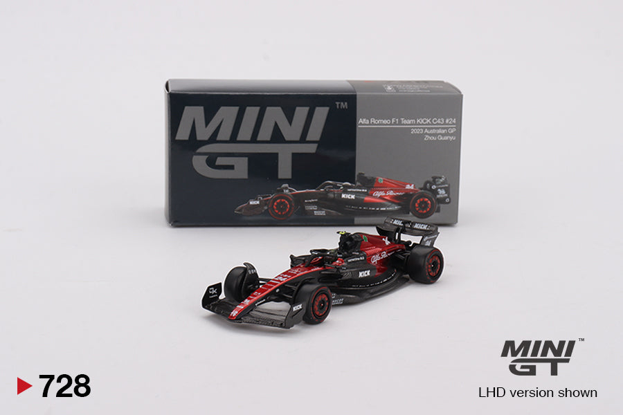 Mini GT Alfa Romeo C43 #24 Zhou Guanyu 2023 F1 2023 Australian GP MGT00728 1/64 Diecast