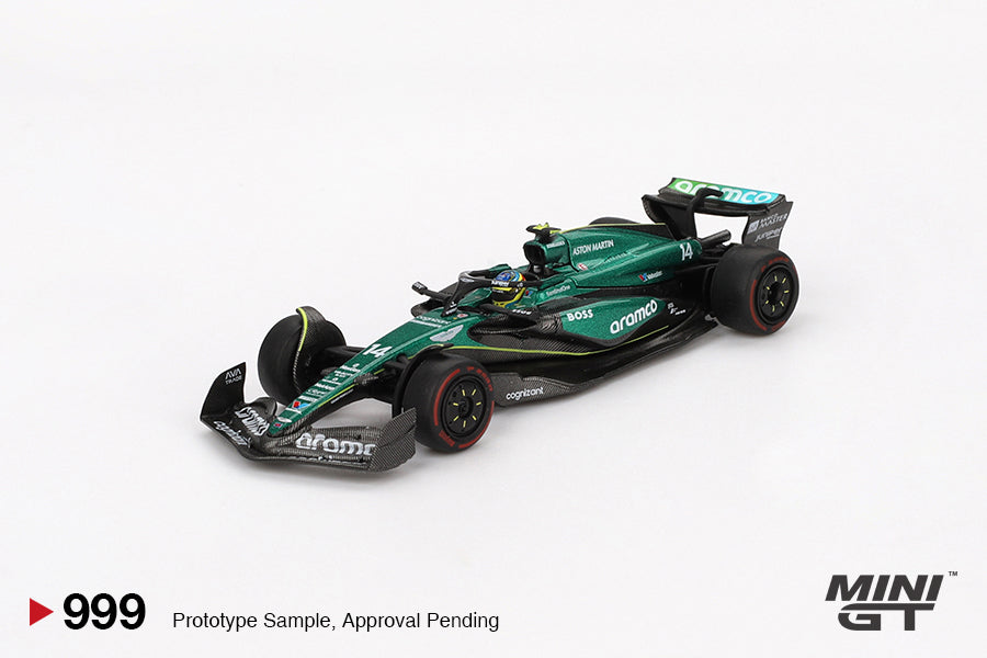 Mini GT Aston Martin AMR24 #14 Fernando Alonso 2024 F1 2024 Bahrain GP MGT00999 1/64 Diecast