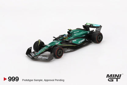 Mini GT Aston Martin AMR24 #14 Fernando Alonso 2024 F1 2024 Bahrain GP MGT00999 1/64 Diecast