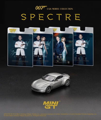 Mini GT Aston Martin DB10 007 Spectre English Poster Back Card Blister Packaging MGT00910 1/64 Diecast