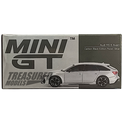 Mini GT Audi RS 6 Avant Carbon Black Edition Florett Silver MGT00372 1/64 Diecast