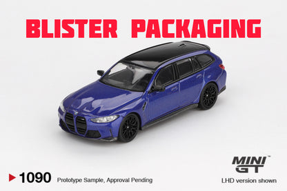 Mini GT BMW M3 Competition Touring Portimao Blue Metallic Blister Packaging MGT01090 1/64 Diecast
