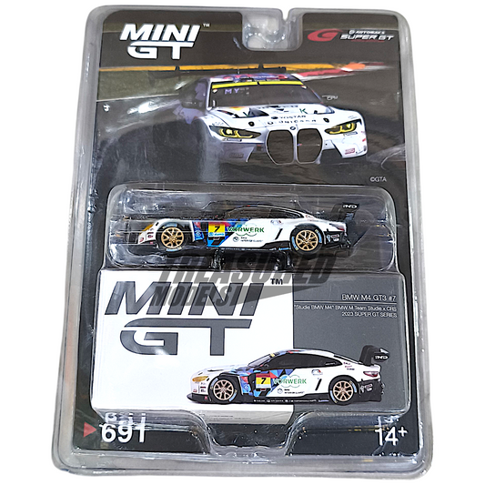 Mini GT BMW M4 GT3 #7 Studie BMW M4 BMW M Team Studie x CRS 2023 Super GT Series MGT00691 1/64 Diecast
