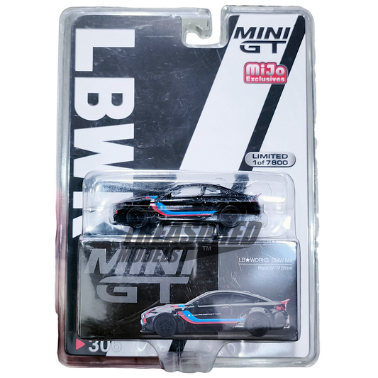 Mini GT BMW M4 LB Works Black W M Stripe LBWK Store Limited Edition MGT00306 1/64 Die Cast