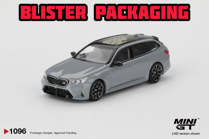 Mini GT BMW M5 Touring G99 Brooklyn Grey Metallic Blister Packaging MGT01096 1/64 Diecast