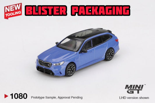 Mini GT BMW M5 Touring (G99) Marina Bay Blue Metallic (Blister Packaging) MGT01080 164 Die Cast