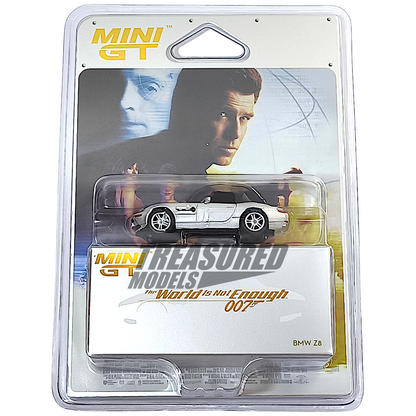 Mini GT BMW Z8 007 The World Is Not Enough  English Poster Back Card Blister Packaging MGT00906-007E 1/64 Diecast