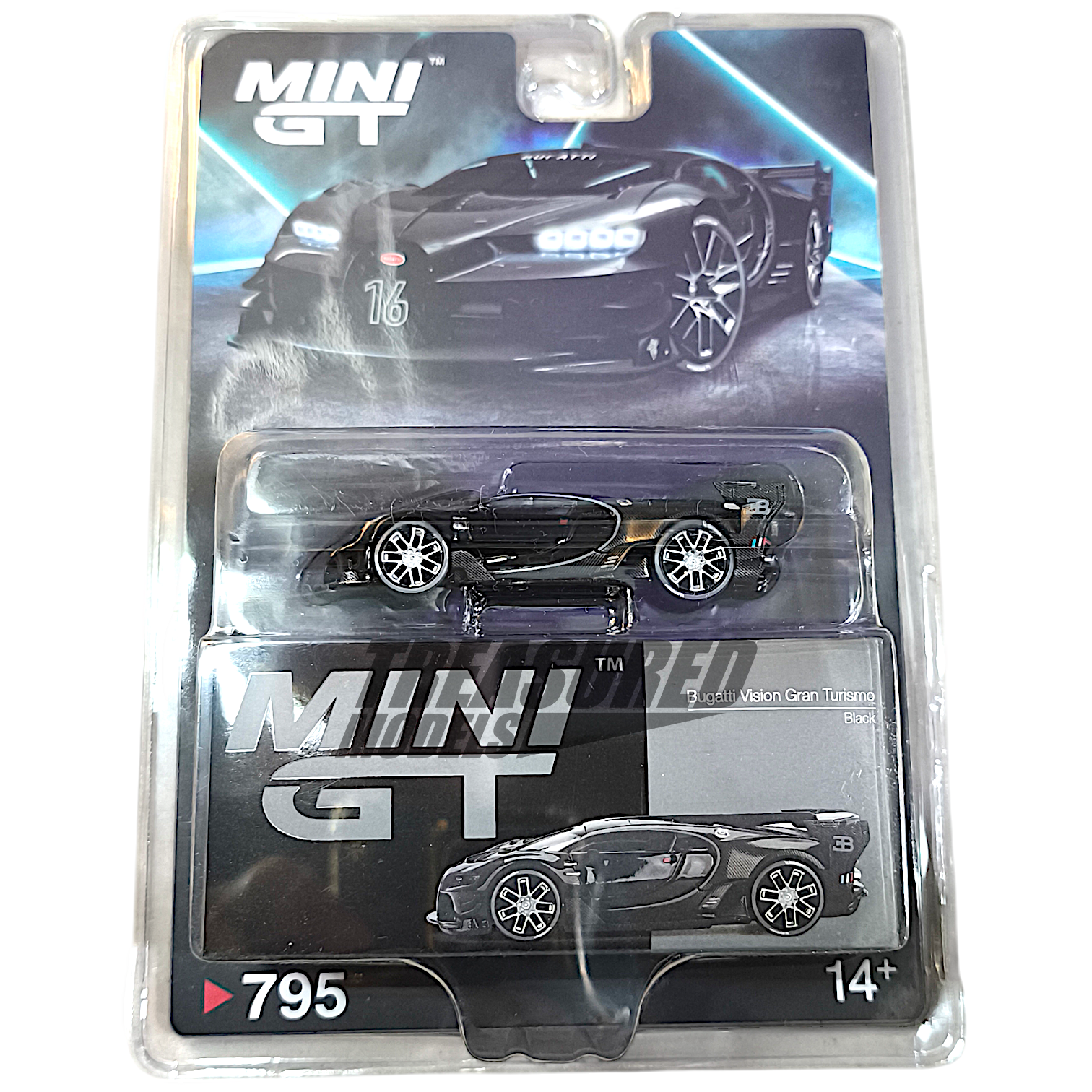 Mini GT Bugatti Vision Gran Turismo Black Blister Packaging MGT00795 1/64 Diecast
