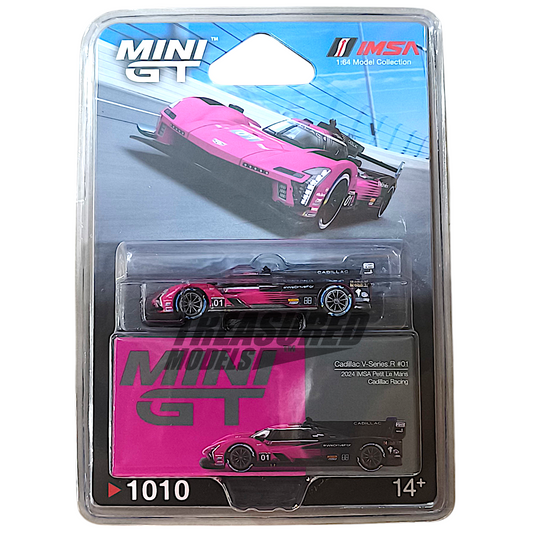 Mini GT Cadillac V-Series.R #01 Cadillac Racing 2024 IMSA Petit Le Mans Blister Packaging MGT01010 1/64 Diecast