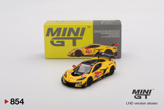 Mini GT Chevrolet Corvette Z06 GT3.R 3 Corvette Racing by Pratt Miller Motorsports 2024 IMSA Daytona 24 Hrs MGT00854 1/64 Die Cast