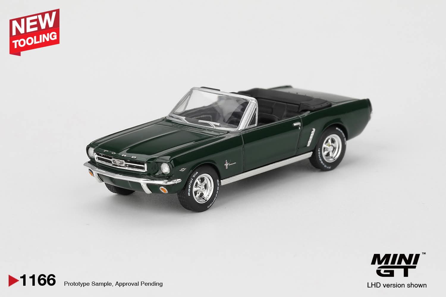 Mini GT Ford Mustang Convertible 1964 Highland Green MGT01166 1/64 Diecast