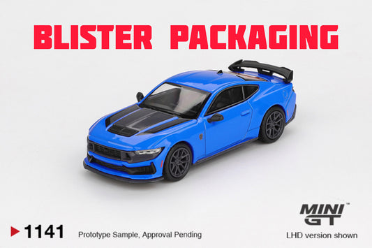 Mini GT Ford Mustang Dark Horse 2024 Grabber Blue Blister Packaging MGT001141 1/64 Diecast