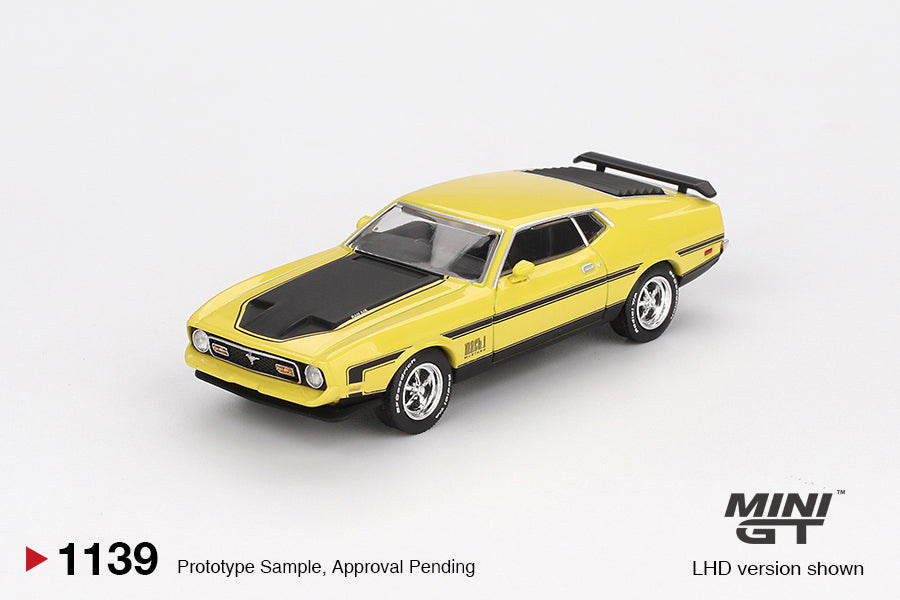 Mini GT Ford Mustang Mach1 Grabber Yellow MGT01139 1/64 Diecast