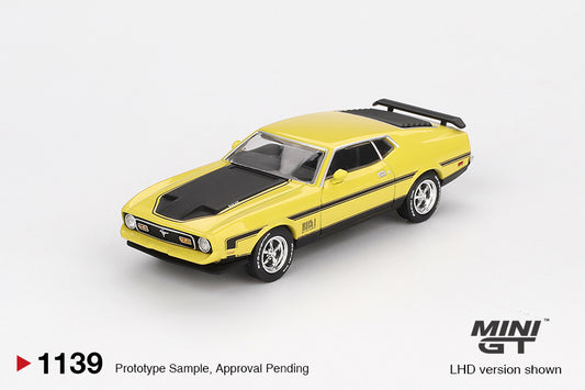 Mini GT Ford Mustang Mach1 Grabber Yellow MGT01139 1/64 Diecast