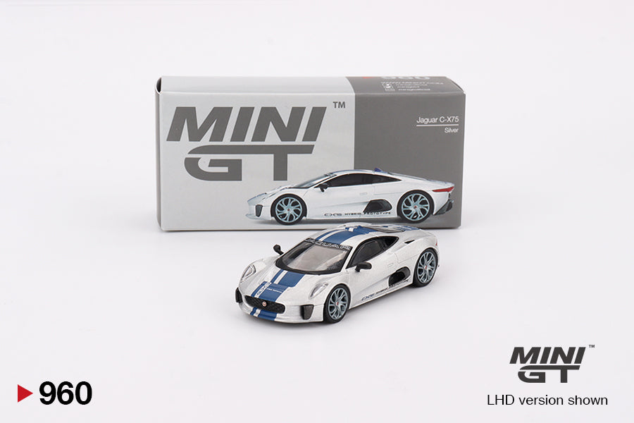 Mini GT Jaguar C-X75 Silver MGT00960 1/64 Die Cast