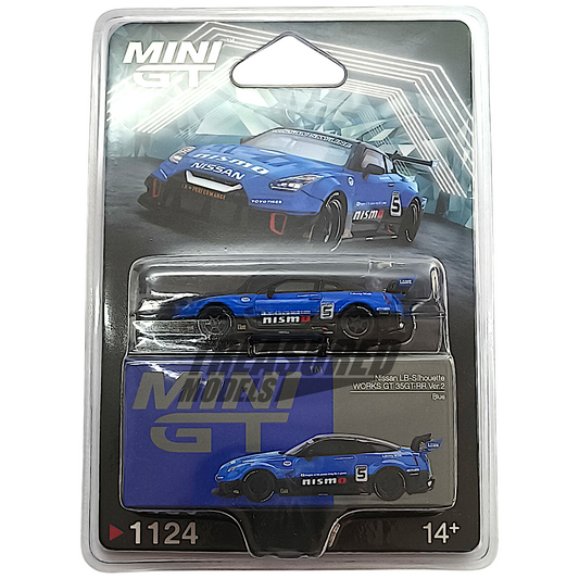 Mini GT LB-Silhouette WORKS GT NISSAN 35GT-RR Ver.2 Blue Blister Packaging MGT01124 1/64 Diecast