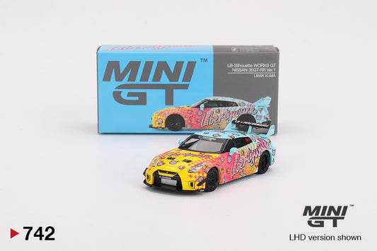 Mini GT LB-Silhouette Works GT Nissan Skyline GT-R 35GT-RR Ver.1 LBWK KUMA GTR 2024 MGT00742-L 1/64 Diecast Hero