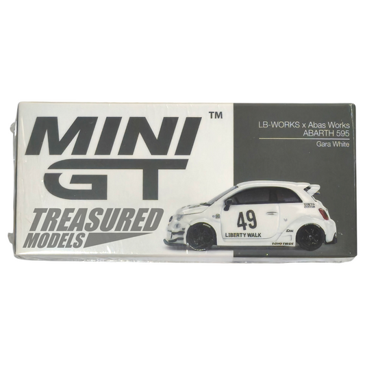 Mini GT LB-Works x Abas Works Abarth 595 Gara White MGT00809 1/64 Die Cast
