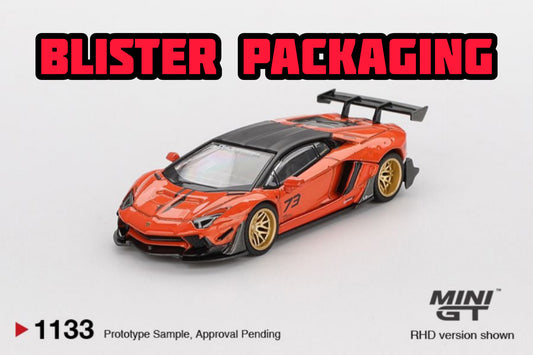 Mini GT Lamborghini Aventador LB★WORKS Limited Edition Orange MDX 2025 Blister Packaging MGT01133 1/64 Diecast