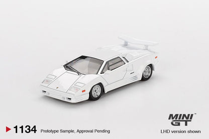 Mini GT Lamborghini Countach 25th Anniversary White MGT01134 1/64 Diecast