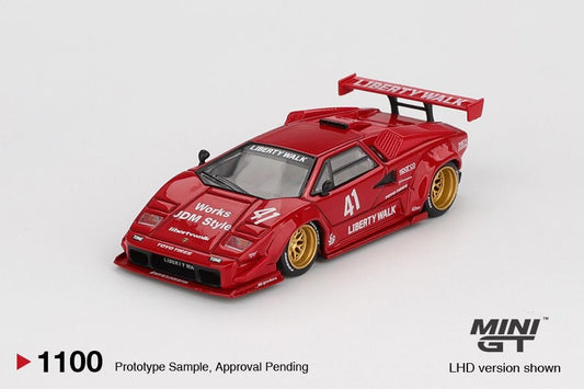 Mini GT Lamborghini Countach LB-WORKS Red MGT01100 1/64 Diecast