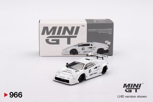 Mini GT Lamborghini Countach LB-WORKS White 2024 Tokyo Auto Salon MGT00966 1/64 Die Cast